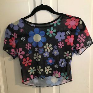 Sheer Flower Crop Top